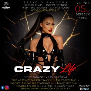 PANDORA CLUB BAR ,TE ESPERA CON UNA *CRAZY LIFE * PARA DISFRUTAR EN COMPAÑIA DE ENTRETENIDAS PAREJAS , HAZ TU RESERVA SOLO EN NUESTRO WSP 56950011918