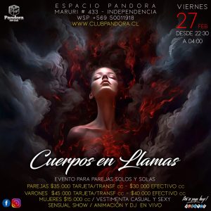 VIERNES 27 , EVENTO PARA PAREJAS ,SOLOS Y SOLAS , UNA NOCHE QUE PROMETE SEDUCCION Y MUCHO MAS ,HAZ TU RESERVA SOLO EN NUESTRO WSP +56950011918